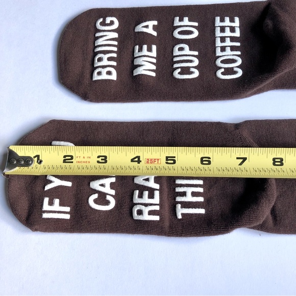 2/$20 NEW Coffee Socks If You Can Read This Bring Me A Cup of Coffee Women NWOT - Picture 5 of 12